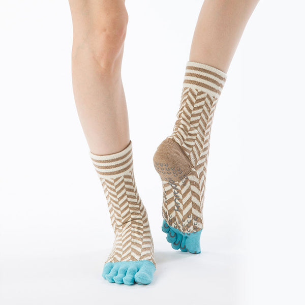 Organic Cotton Herringbone Midcalf Toe Socks