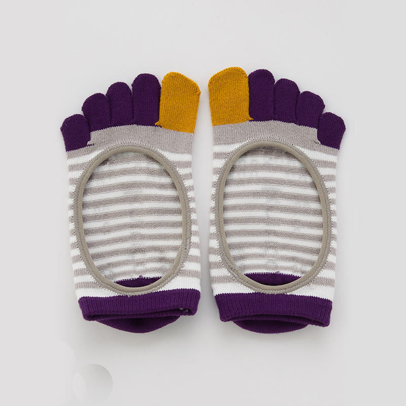 Stripes-Toe-Liner-Socks-Grey