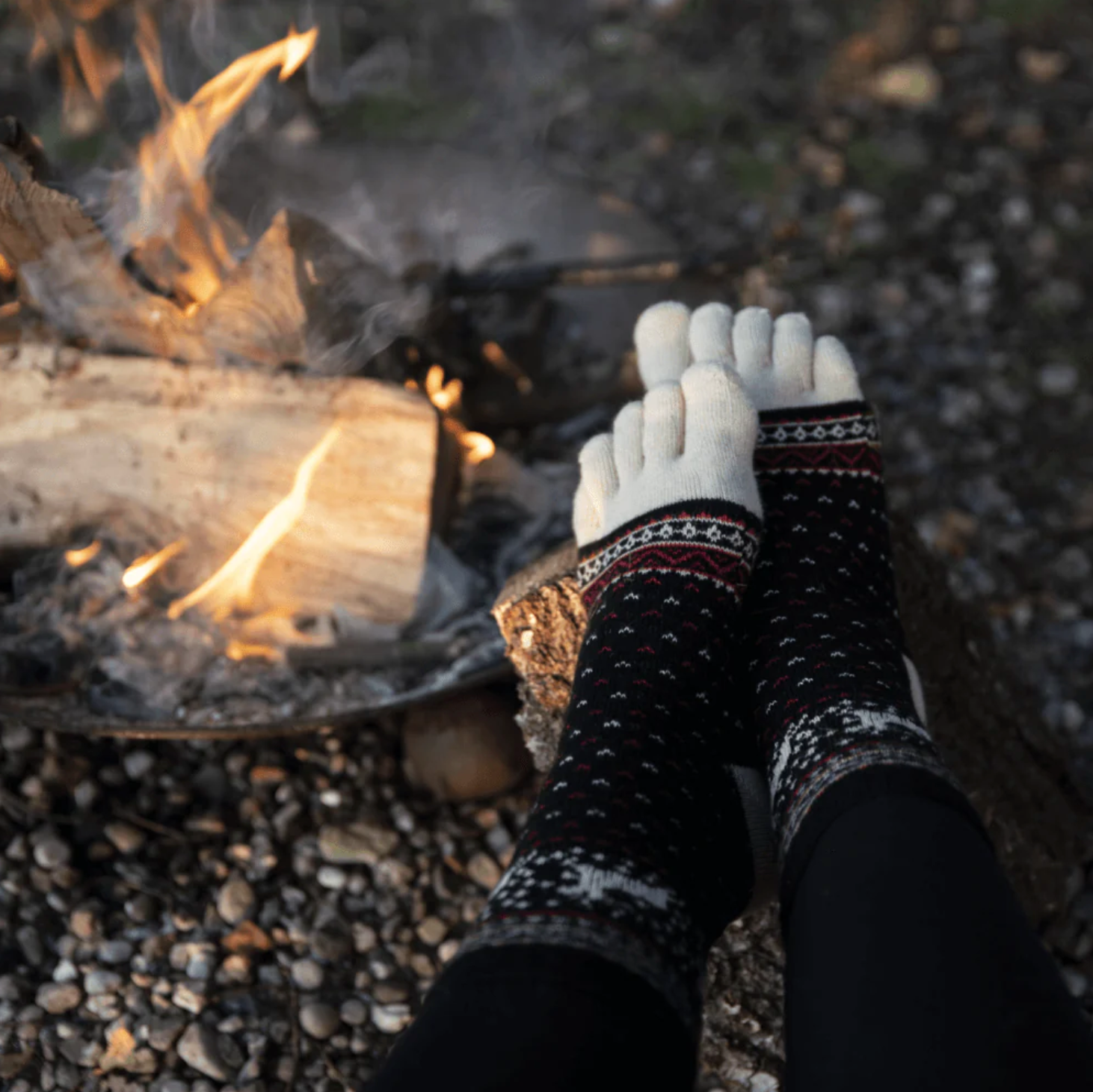 Reindeer Wool Toe Socks