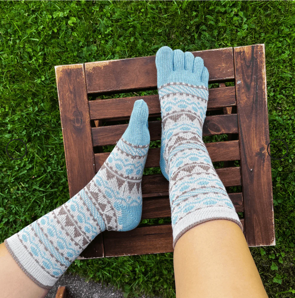 Nordic Forest Wool Toe Socks