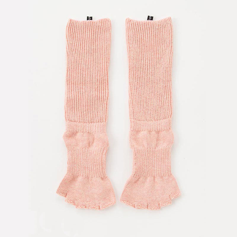 Knitido plus brand Botanical Dyed Organic Cotton Open Toe/Heel Yoga Socks in Pink