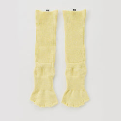 Knitido plus brand Botanical Dyed Organic Cotton Open Toe/Heel Yoga Socks in Yellow