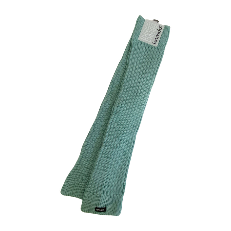 Knitido plus brand Wool Blend Ribbed Leg Warmer in AQUA color