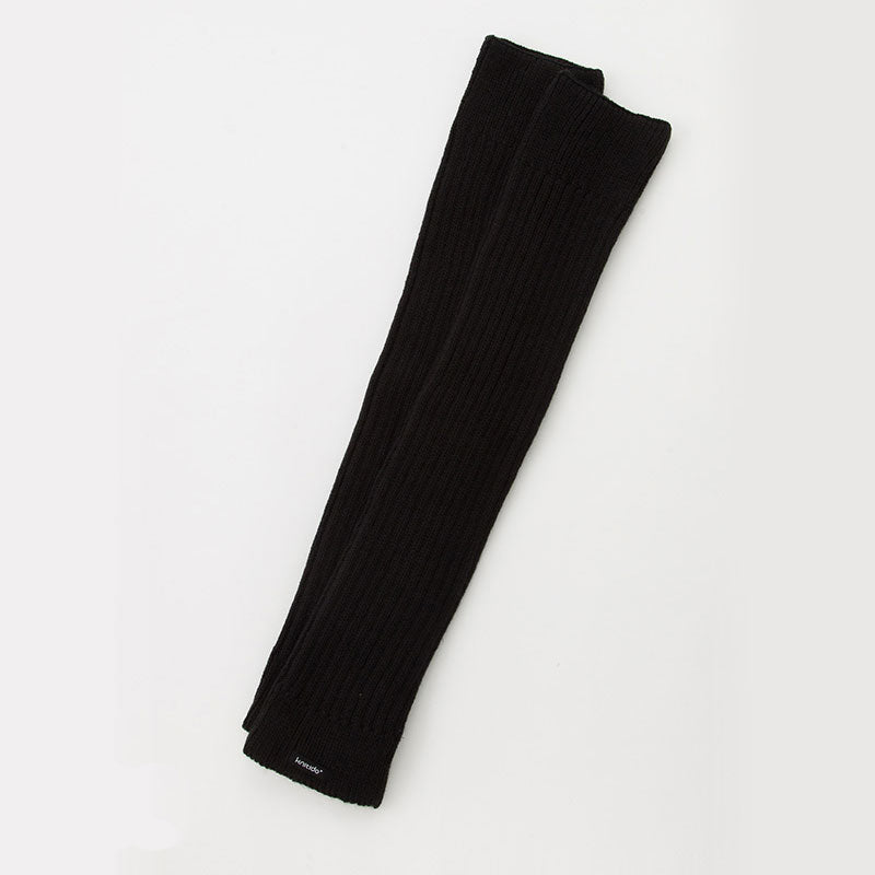 Knitido plus brand Wool Blend Ribbed Leg Warmer in BLACK color