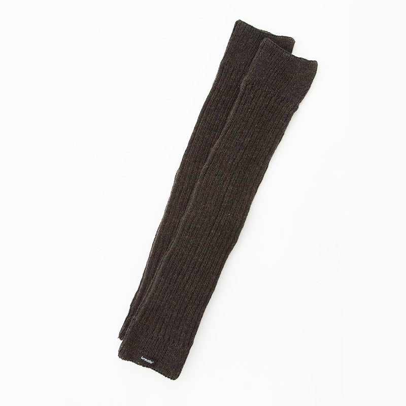 Rib-knit leg warmers - Dark grey marl - Ladies