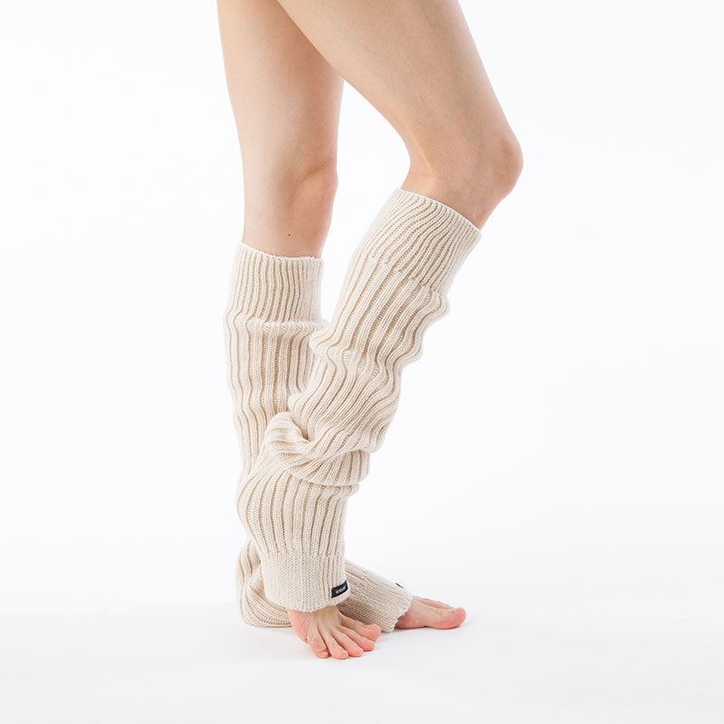Button Embellished Cable Knit Leg Warmer - White / ONE SIZE - AnotherC