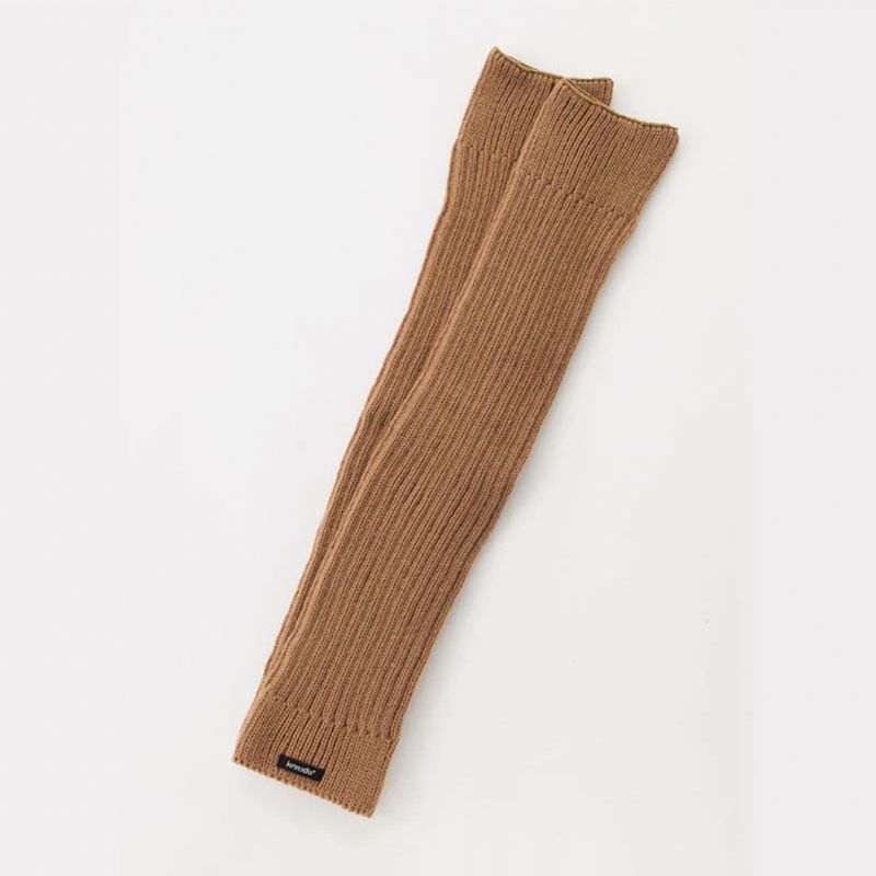 Knitido plus brand Wool Blend Ribbed Leg Warmer in TAN color