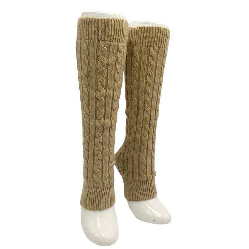 Women Fair Isle Style Leg Warmers Crochet Leggings Winter Warm Knee High  Knit Warmer Socks