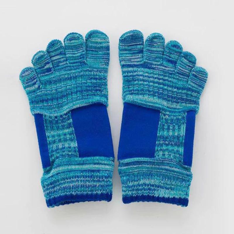 Knitido plus Brand Arch Support Heather Footie Grip Toe Socks With Power Pads Product Blue