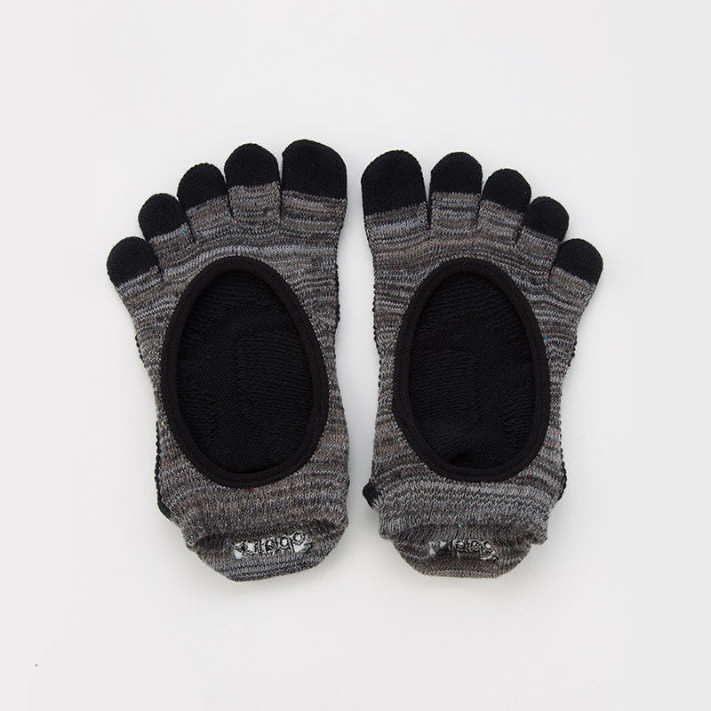 Knitido plus brand Heather Toe Footie Grip Socks With Power Pads in Dark Grey