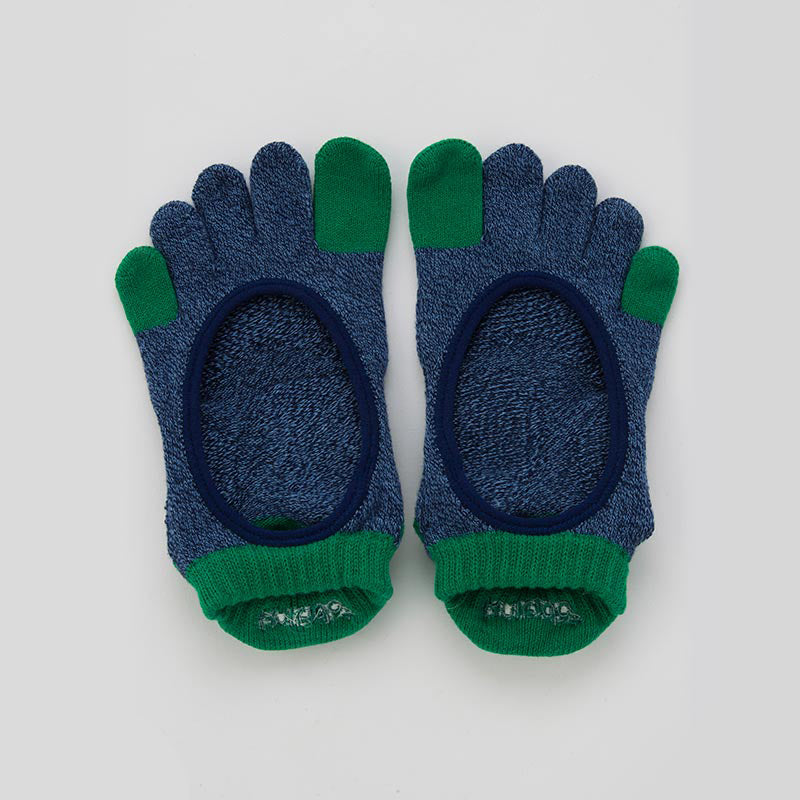 Two Colors Footie Grip Toe Socks With *Power Pads*