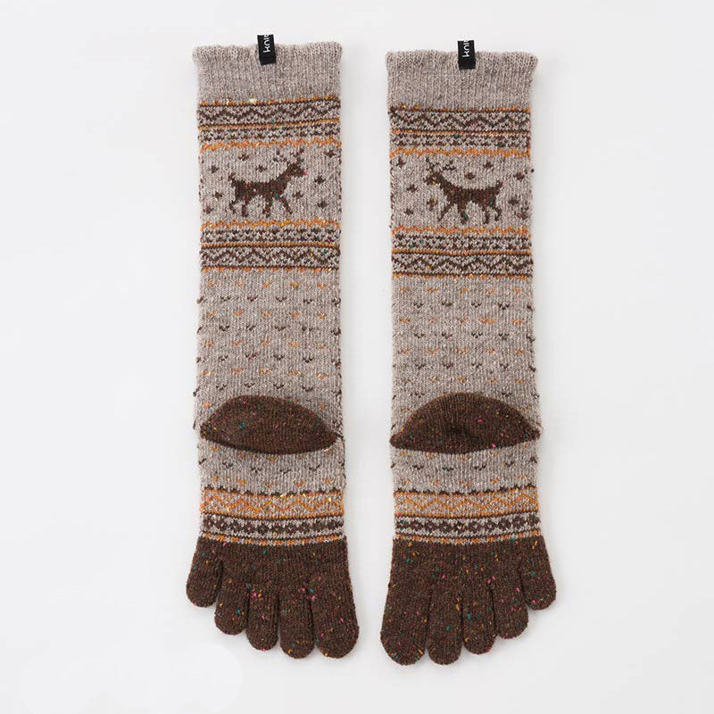 Wool Blend Nordic Confetti Midcalf Toe Socks